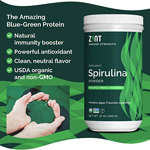 Zint Organic Spirulina Powder, (12 oz) Premium Immune Support