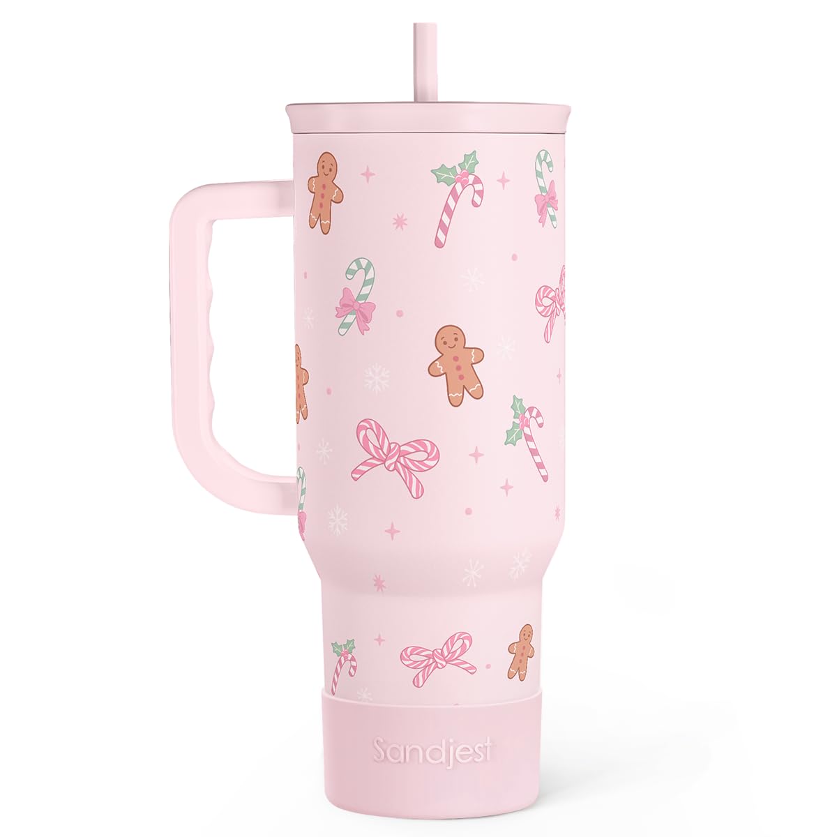 Photo 1 of Christmas Theme 40oz Slider Tumbler with Handle and Straw - Insulated Stainless Steel Travel Coffee Mug for Women Girls, Gift for Birthday Xmas