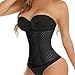 SEXYWG Waist Trainer Cincher Tummy Slim Steel Boned Breathable Shapewear Girdle, Black, M(waist 26.7-29 Inch)