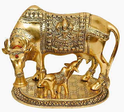 Vastu Miracles Kamdhenu Cow with Calf Idol Statue