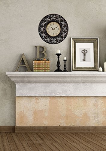 Kiera Grace Leon Wall Clock, 11-Inch, 1.5-Inch Deep, Brushed Bronze