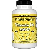 Healthy Origins Vitamin D3 5,000 IU (Non-GMO), 360 Softgels