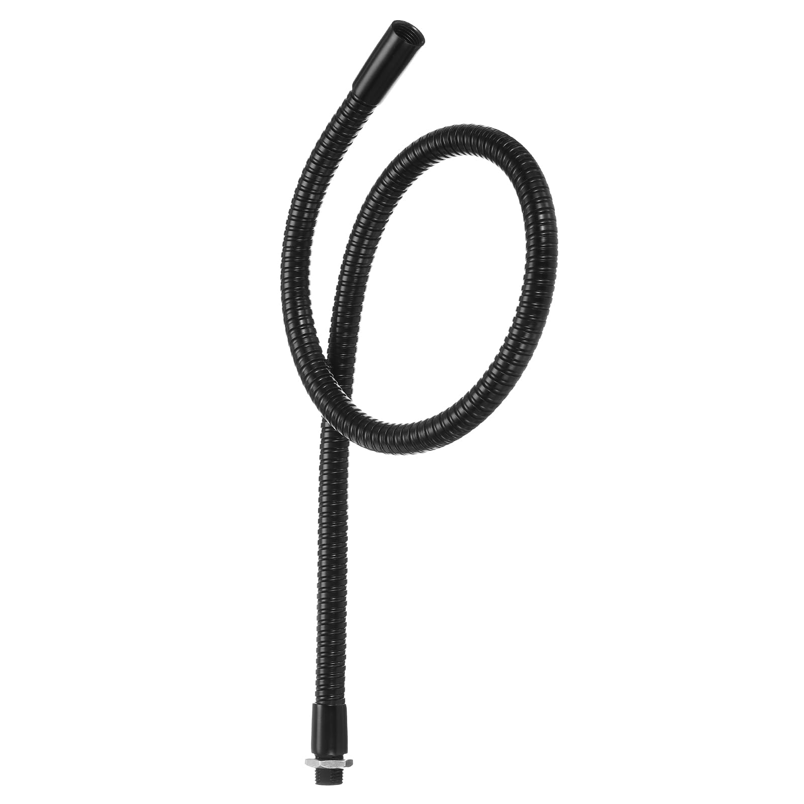 PATIKIL 21.7" Universal Gooseneck Hose, 1 Pcs M10 Fine Thread Bendable Metal Hose Flexible Arm Soft Tube Extension for Lamp, DIY Equipment, Black