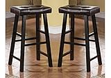 Set of 2, Country Series Bar Stool - 29"H - in Espresso Finish with Faux Leather (Kitchen)
