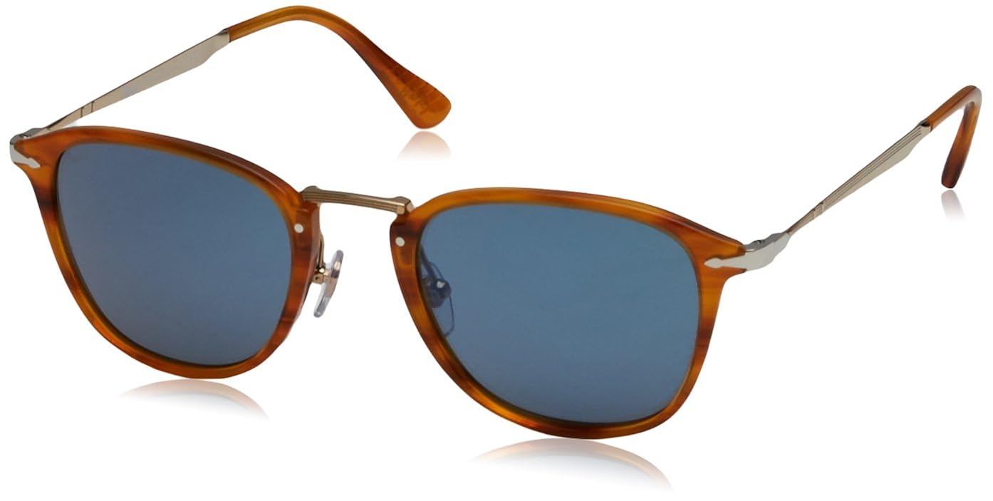 Persol UnisexAdult's 3166 Sunglasses, Striped Brown 960/56, 49 Persol Amazon.co.uk Clothing
