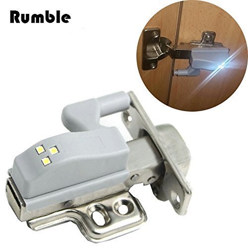 Sawan Steel Plastic 10-Piece Universal 0.25W Inner Hinge LED Sensor Light System for Closet Wardrobe, 0, 8 and 15 Crank (White)