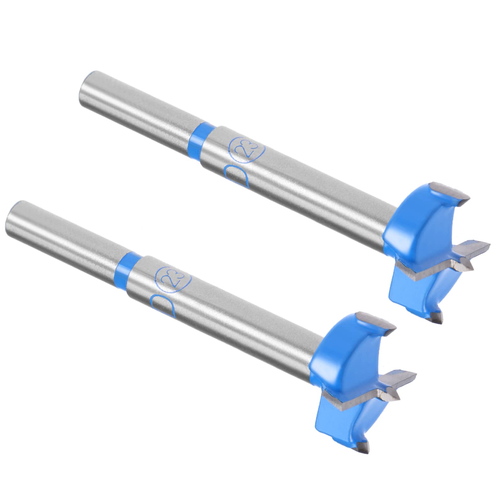 Kozelo 2pcs Forstner Drill Bits - [23mm] Tungsten Carbide Auger Opener for Wood Furniture Hinge Woodworking Use, Round Shank, Dark Blue
