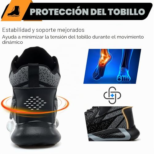 PAQOZKC Botas de Seguridad Ligeras Hombre Mujer Zapatos de Seguridad Altos