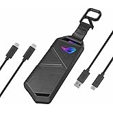 ASUS ROG Strix Arion Aluminum Alloy M.2 NVMe SSD Enclosure Case Adapter, USB 3.2 Gen 2 Type-C ,10 Gbps, USB-C to C and USB-C to A Cables, Fits PCIe 2280/2260/2242/2230 M Key/B+M Key, 1 Year Warranty