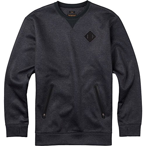 Burton mens  bonded crew, true black heather, large