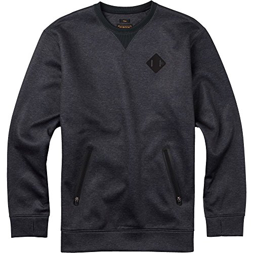 Burton Mens' Bonded Crew, True Black Heather, Large