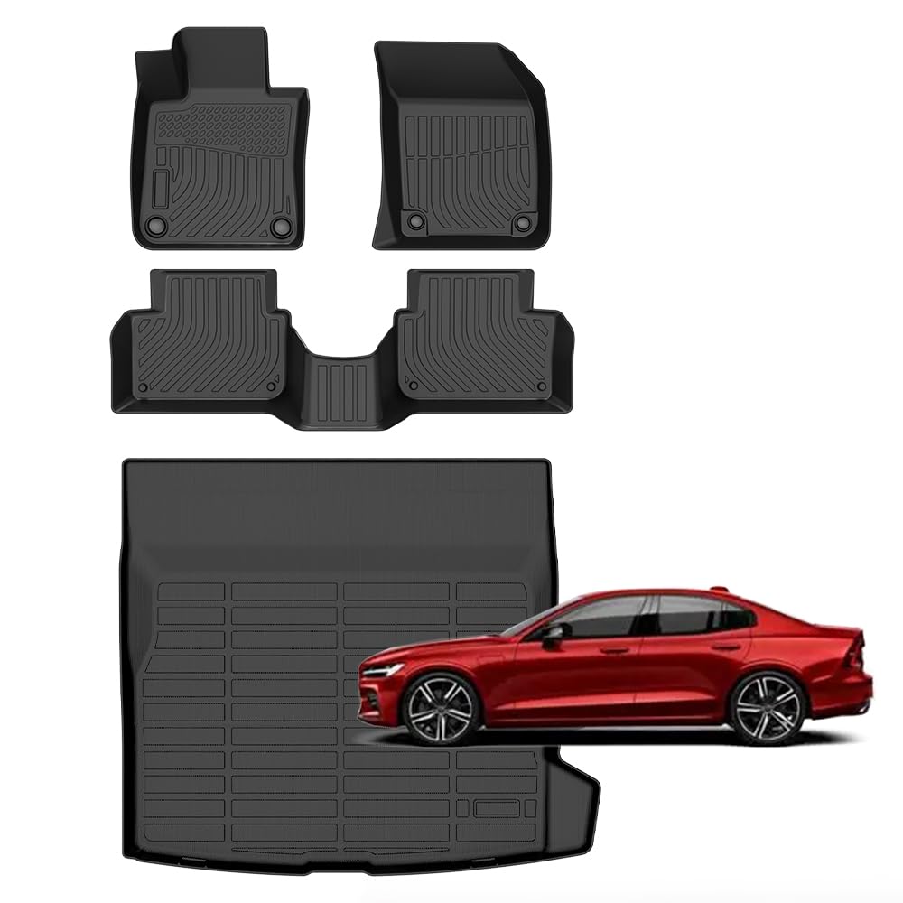 for Volvo S60 Floor Mats 2019-2025, All Weather Car Mats Cargo Liner Accessories Image