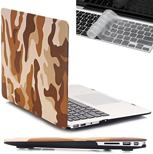 Macbook Air 13 inch Case,Plastic Hard Case &amp; Keyboard Cover for Apple Macbook Air 13 inch (Models: A1369 and A1466),Desert Camouflage