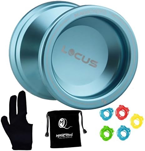 Magicyoyo Responsive V6 Locus Aluminum Alloy Yoyo Star Logo Kids Beginner Learner Yoyo Bag Yoyo Glove 5 Spinning Strings (Sky Blue)
