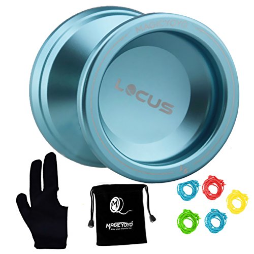 Magicyoyo Responsive V6 Locus Aluminum Alloy Yoyo Star Logo Kids Beginner Learner Yoyo Bag Yoyo Glove 5 Spinning Strings (Sky Blue)