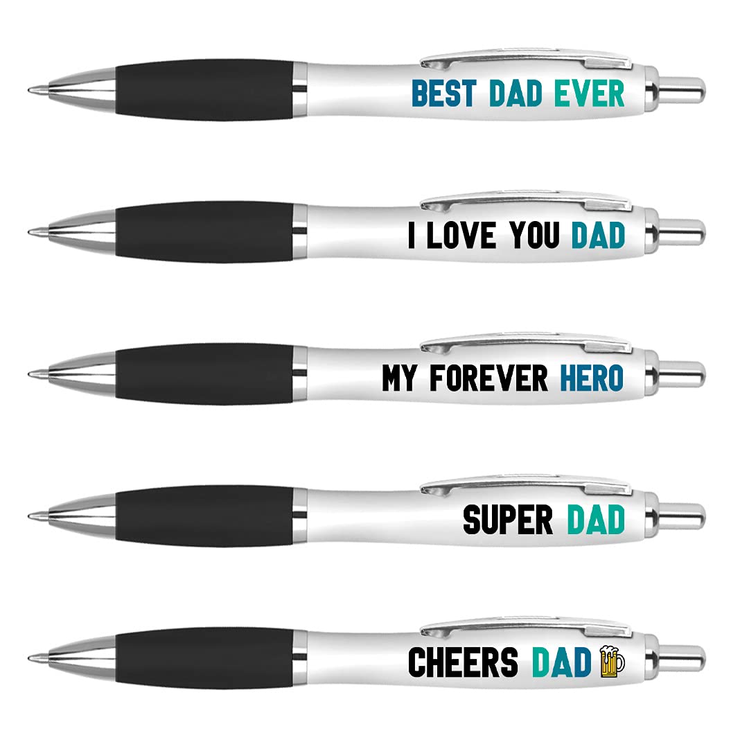 DV DESIGN 5 x Best Dad Pens - Love Daddy Blue Father's Day Quotes Inspiring Gift #75723