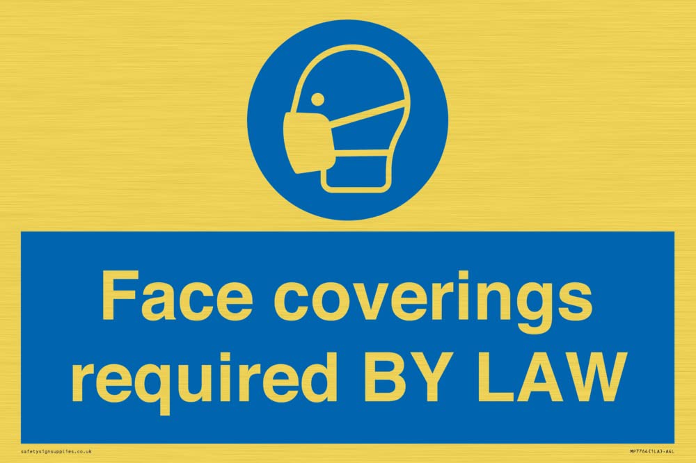 Face coverings required BY LAW Sign - 300x200mm - A4L