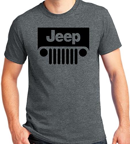 LiberTEES Jeep Wrangler Logo Dark Heather T Shirt Available in Big and Tall Sizes