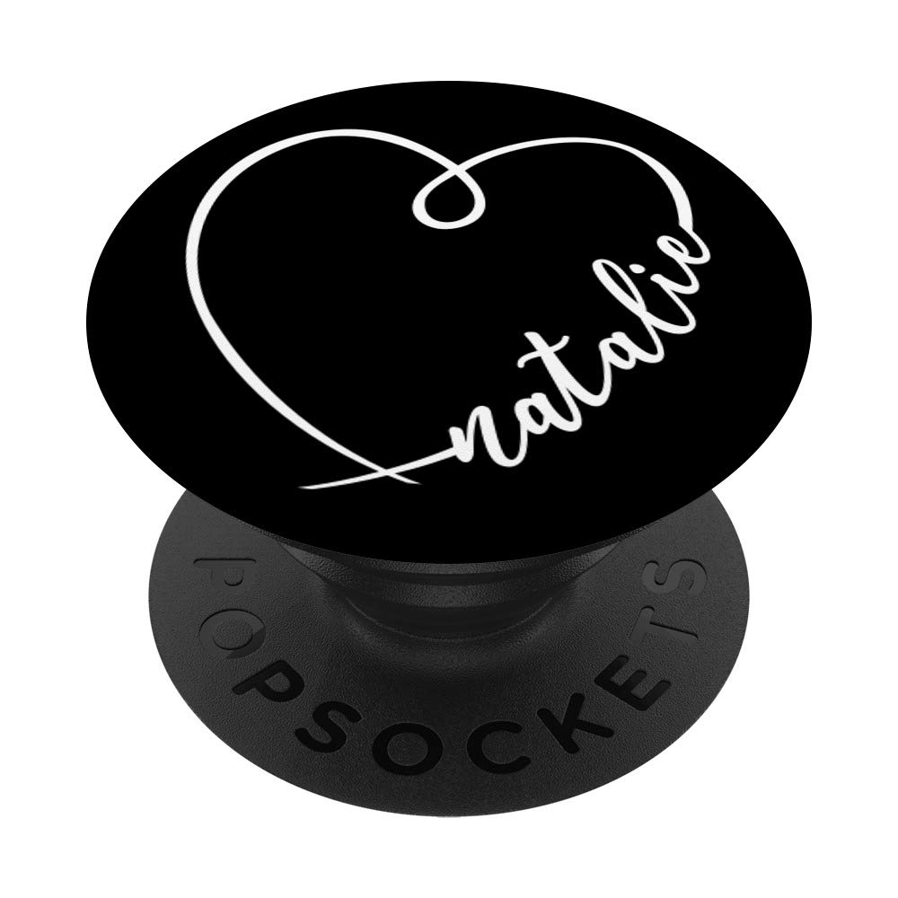 Natalie Name Pretty Personalized Heart Valentines Day Design PopSockets PopGrip: Swappable Grip for Phones & Tablets