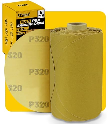 Dura-Gold 220 Grit 8 Inch Gold PSA Sanding Discs For DA Sanders – Box Of 10