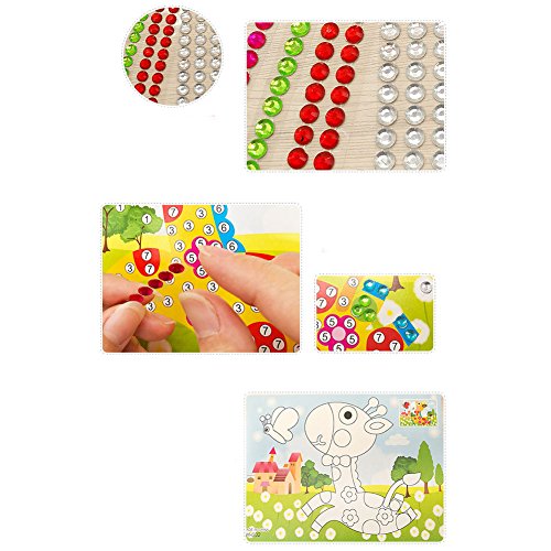 Alician Funtoy for 10 Pcs 3D Crystal Mosaics Sticker Creative Art Sticker Intelligent Development Toys Christmas Birthday Gift (Random Send)