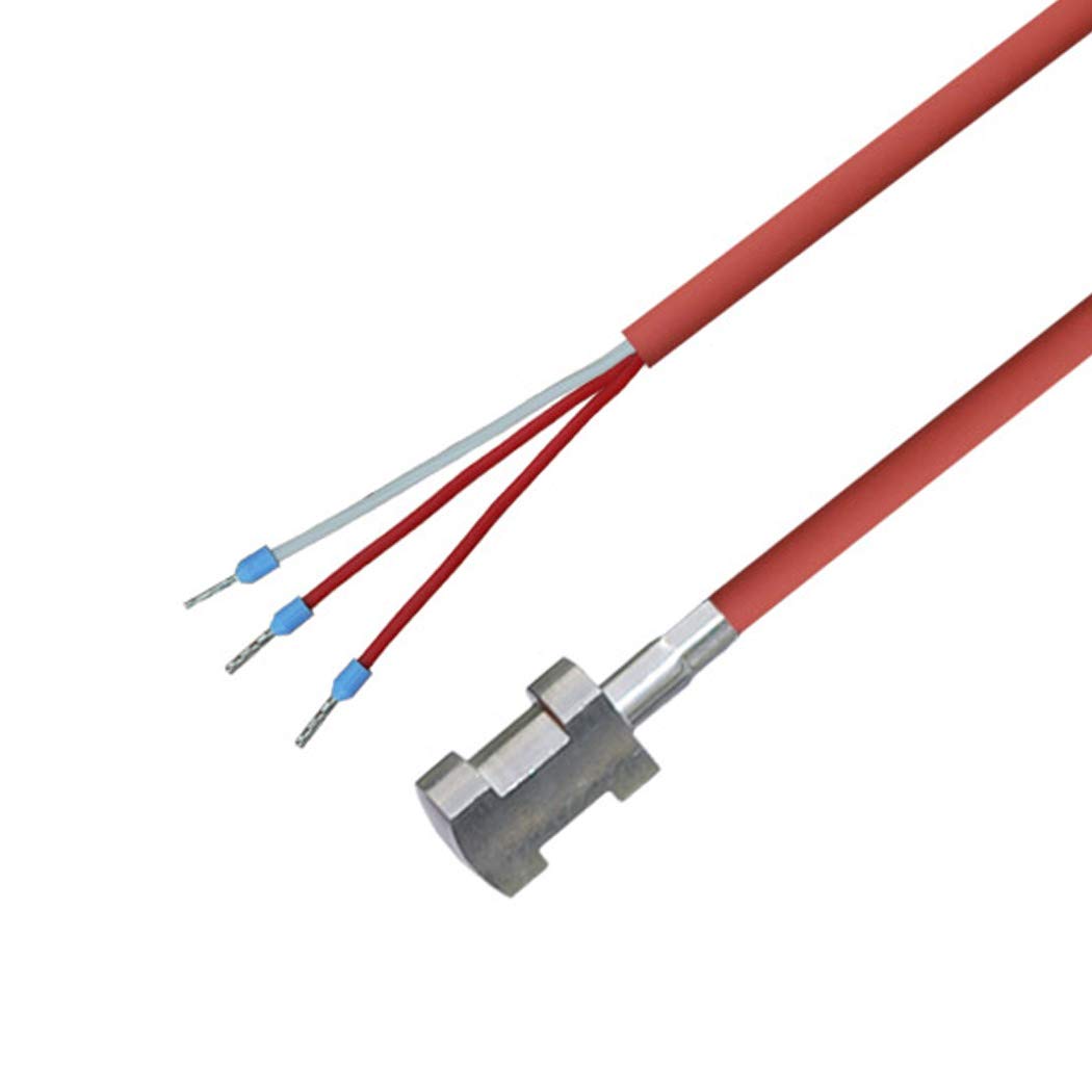 iOVEO 004AL01305 - PT100 - tube fitted probe, pipe sensor, 3 lines, with silicone cable including mounting up to 200°C, 5 meters