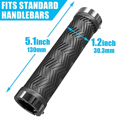 RUIMING Mountain Bike Grips with Non-Slip Grip , Double Lock-On Ring for MTB and BMX Bicycle Handle Bar