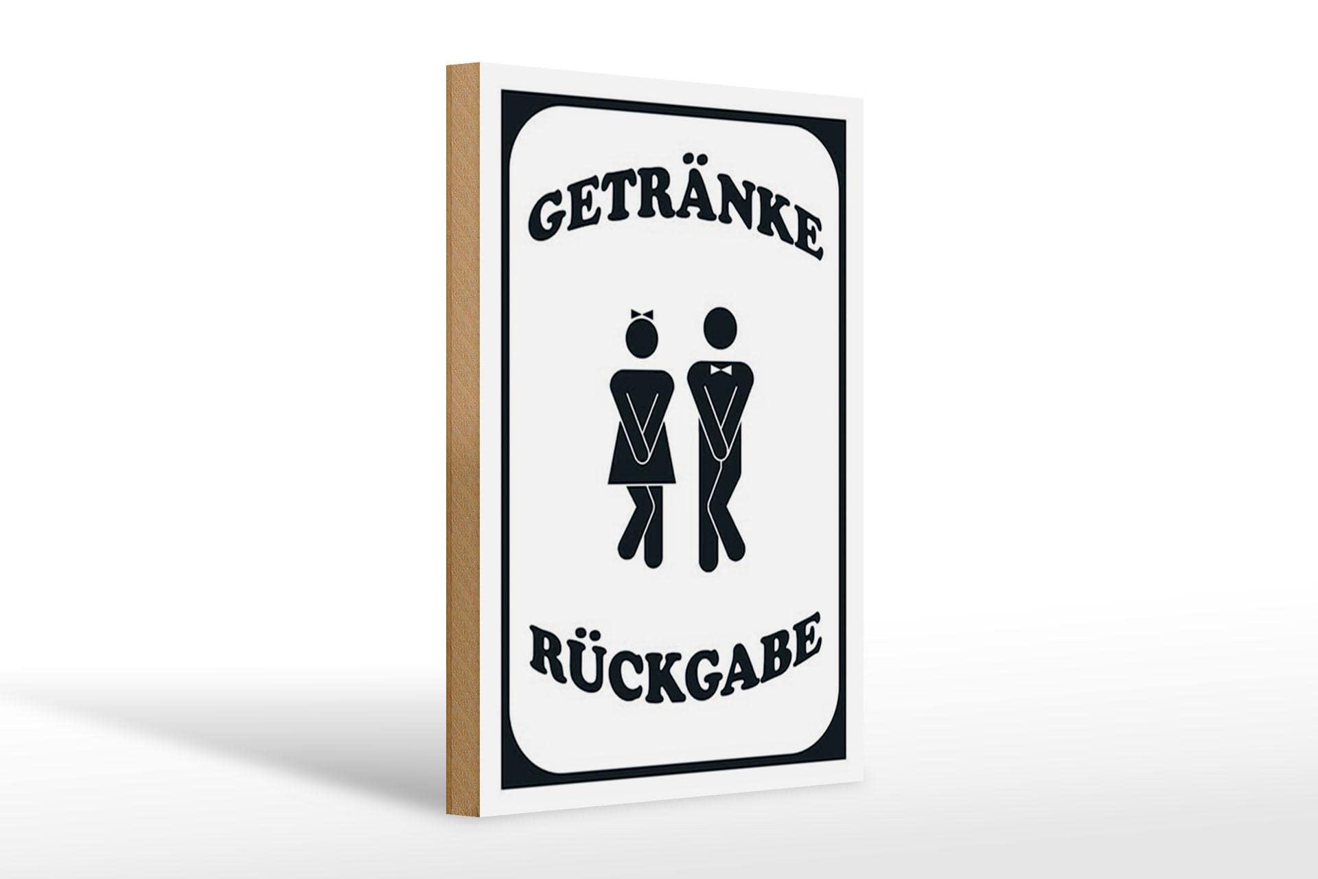 Wooden Sign 30 x 20 x 1 cm Toilet Sign - Drinks Return DekoNo7
