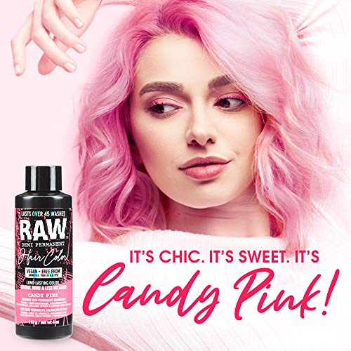 RAW Candy Pink Demi Permanent Hair Color, Vegan, Free from Ammonia