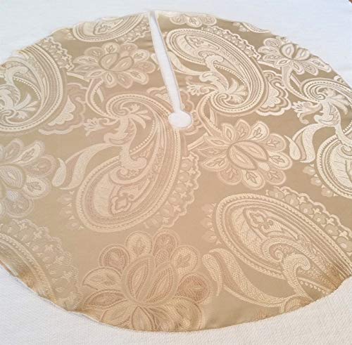 Champagne Paisley 27" Tree Skirt - American Made