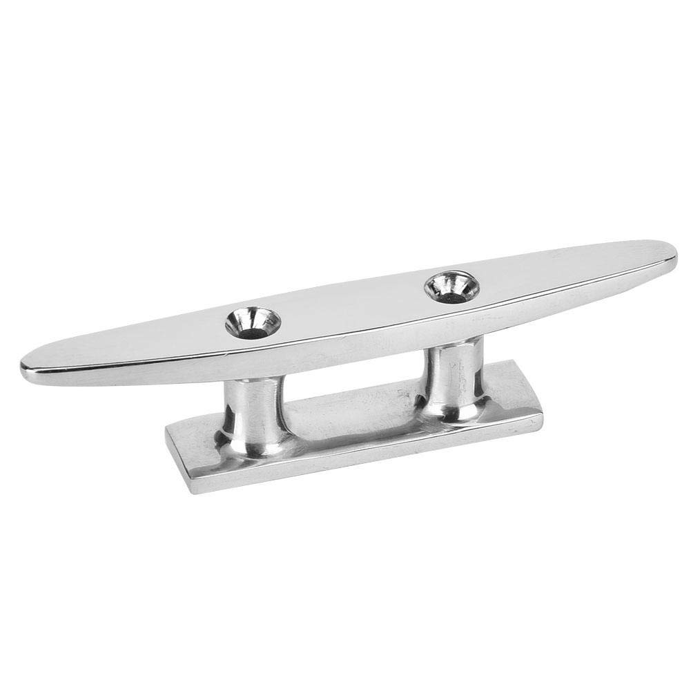 Qinlorgon Boat Cleat, Marine Dock Cleat Boat Base Cleat Stainless Steel Boat Dock Cleats Mirror Polished Boat Docks Deck Boat Cleat For Marine or Decorative Applications (4In)