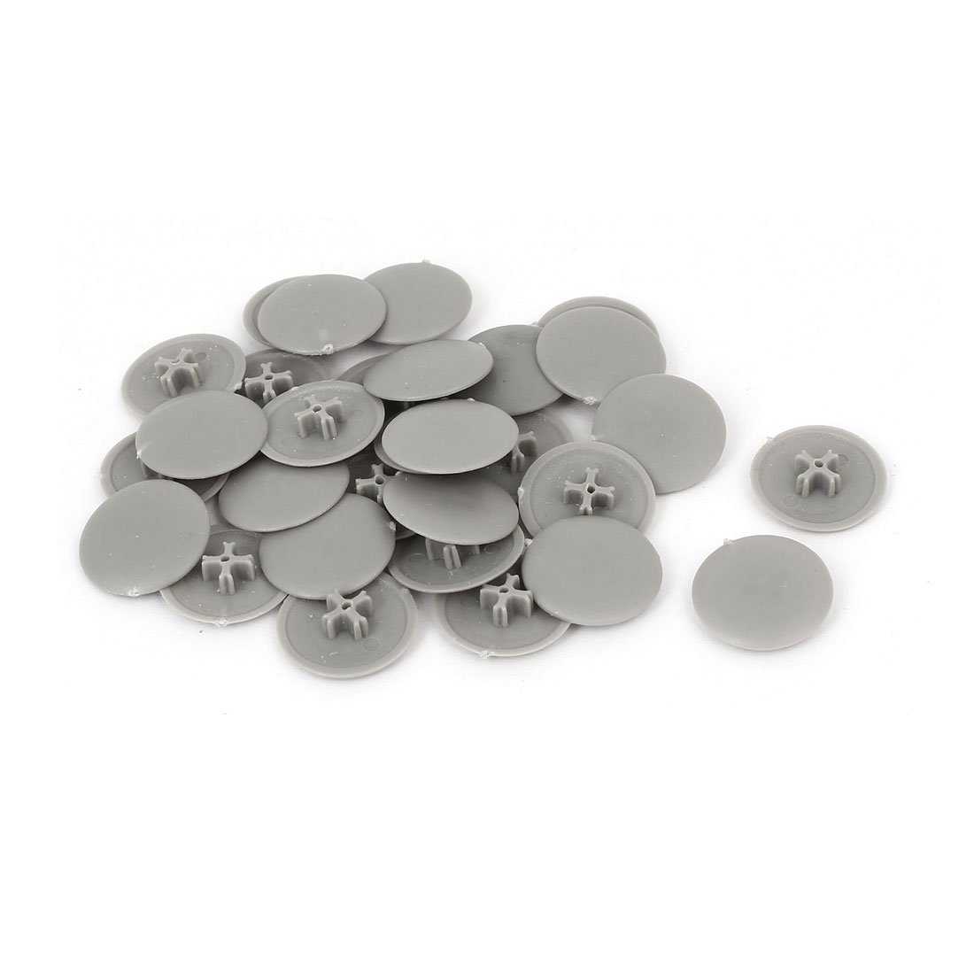 Sourcingmap 17mm x 4mm Plastic Round Phillips Screw Cap Cross Head Cover Gray 30pcs
