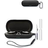 Case for Raycon Open Earbuds True Wireless Bluetooth Headphones,Soft Protective,BOVUGAC Silicone Case Cover with Keychain & Cleaning Kit & Lanyard for Raycon Open Earbuds-Black