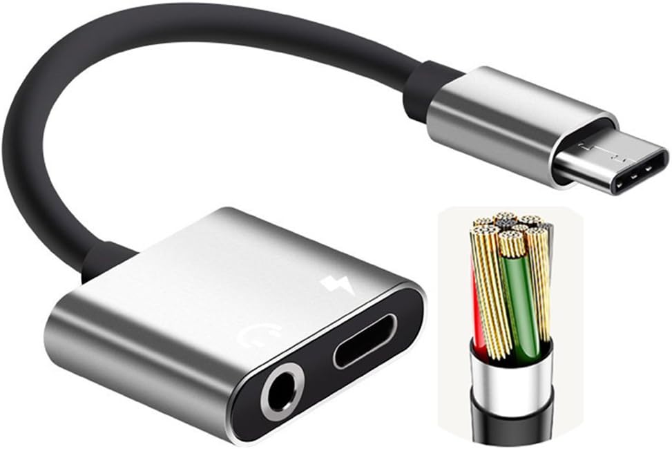 Connecter Huawei P20 Lite Sur Tv SOCINY Adaptateur Audio Casque 2 en 1 de Type C à 3,5 mm pour Huawei