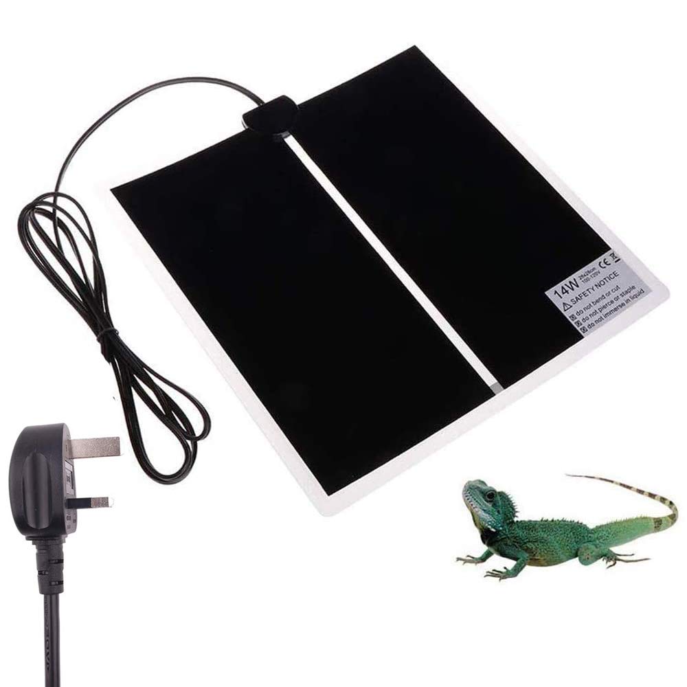 NEKOSUKI Reptile Heating Mat, 14W 11x11 inch Waterproof Reptile Heat Pad Under Tank Terrarium with Temperature Control, Safety Adjustable Reptile Heat Mat for Turtle, Tortoise, Snakes, Lizard, Gecko