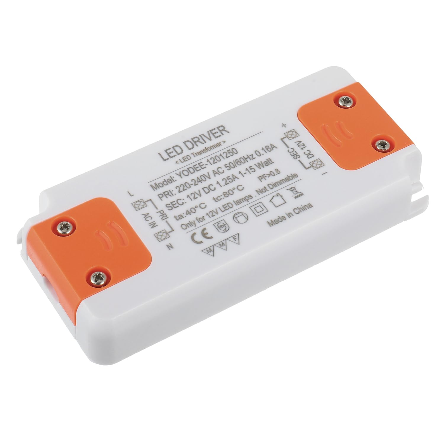 EPLZON 12V 15W LED Transformer, Wired Electric, No Minimum Load, No Noise, Easy Installation, Overpressure Protection, for G4 MR16 MR11 GU4 GU5.3 LED Bulbs (Pack of 1)