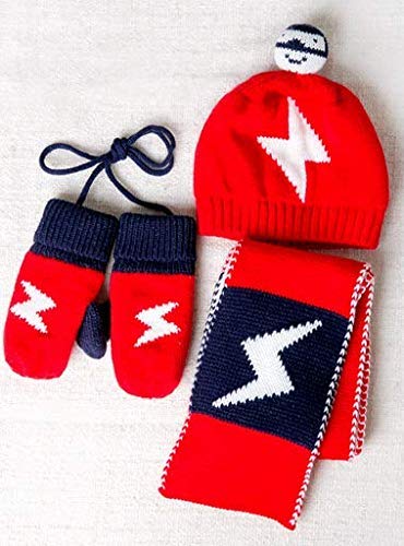 Baby Kint Hat and Scarf Mitten Set Unisex Infant 6-24 Months(red) - Thumbnail 7