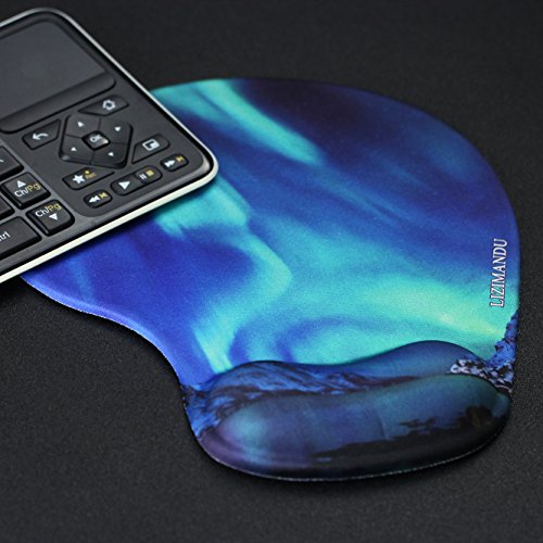 Keyboard Wrist Rest Pad and Mouse Wrist Rest Support Mouse Pad - Ergonomic Support - Premium Quality Foam - Durable & Comfortable & Lightweight for Easy Typing & Pain Relief(Northern Lights)