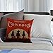 HGOD DESIGNS Cowboy Throw Pillow Cover,Vintage Western Cowboys Riding Horses Wooden Sign Rural Ranch Desert Sunset Decorative Pillow Cases Linen Square Cushion Covers for Home Sofa Couch 18x18 inch