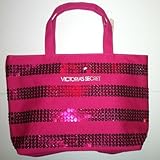 Victoria's Secret MINI Pink Stripes Sequined Tote Bag