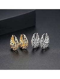Cuicanstar huggies Hoop Earrings for Women - Irish Celtic knot Huggie Earrings,Hypoallergenic Hollow Dainty Sculpture Filigree Geometric V-Shaped Hoop Dangle Drop Earrings Set Gifts.