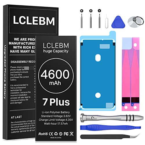 LCLEBM 4600mAh Battery for iPhone Plus, New Cycle Higher