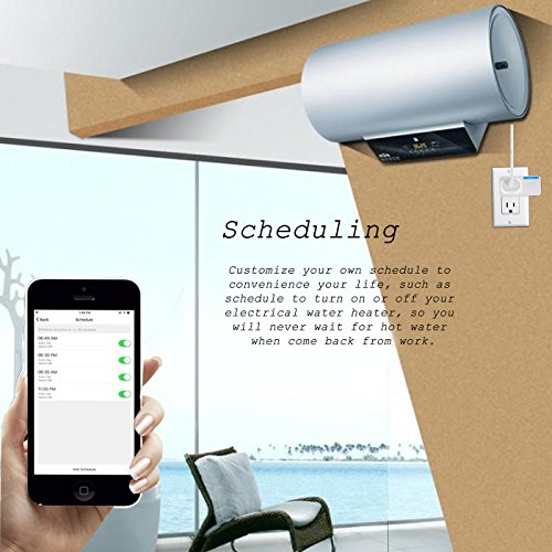 Smart Plug Socket (15A), Cxy Smart Phone Controlled Plug with Energy monitoring for Household Appliances, No Need Hub, Works with Echo or Google Home for Voice Control,Occupied only 1 socket.(2 pack) - Thumbnail 5