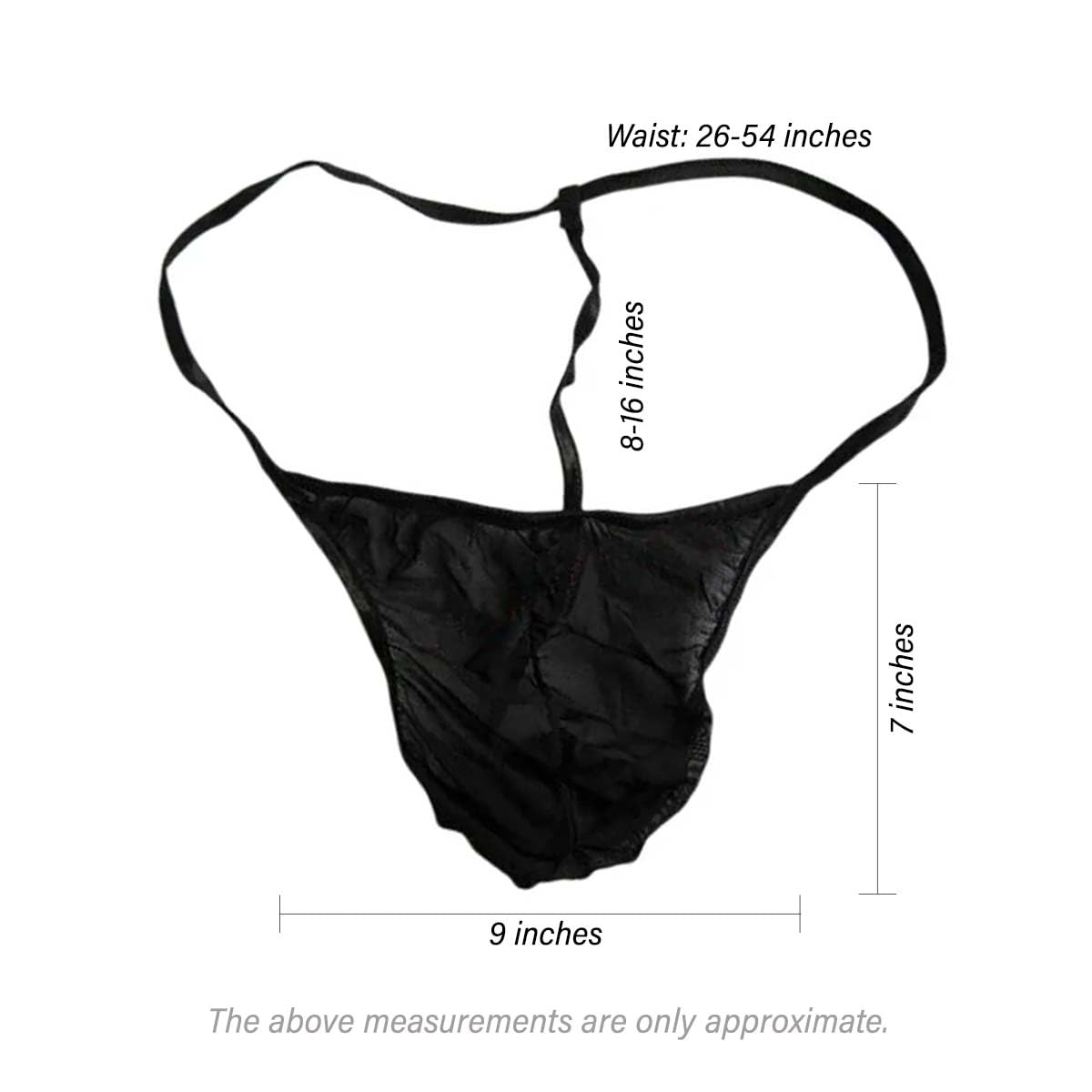 APPEARUS Disposable Women's Black T-String Thong Bikini Panties for Spray Tanning and Spa Treatments, One Size