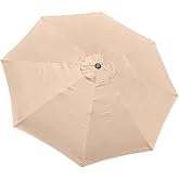 BELLRINO DECOR Replacement TAUPE " STRONG AND THICK " Umbrella Canopy for 9ft 8 Ribs TAUPE (Canopy Only) (BEIGE-98)