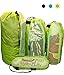 Raqpak Stuff Sack Set of 4 Lightweight Travel Drawstring Bags for Luggage and Outdoors (Mixed-L/M/S/xs, Green)