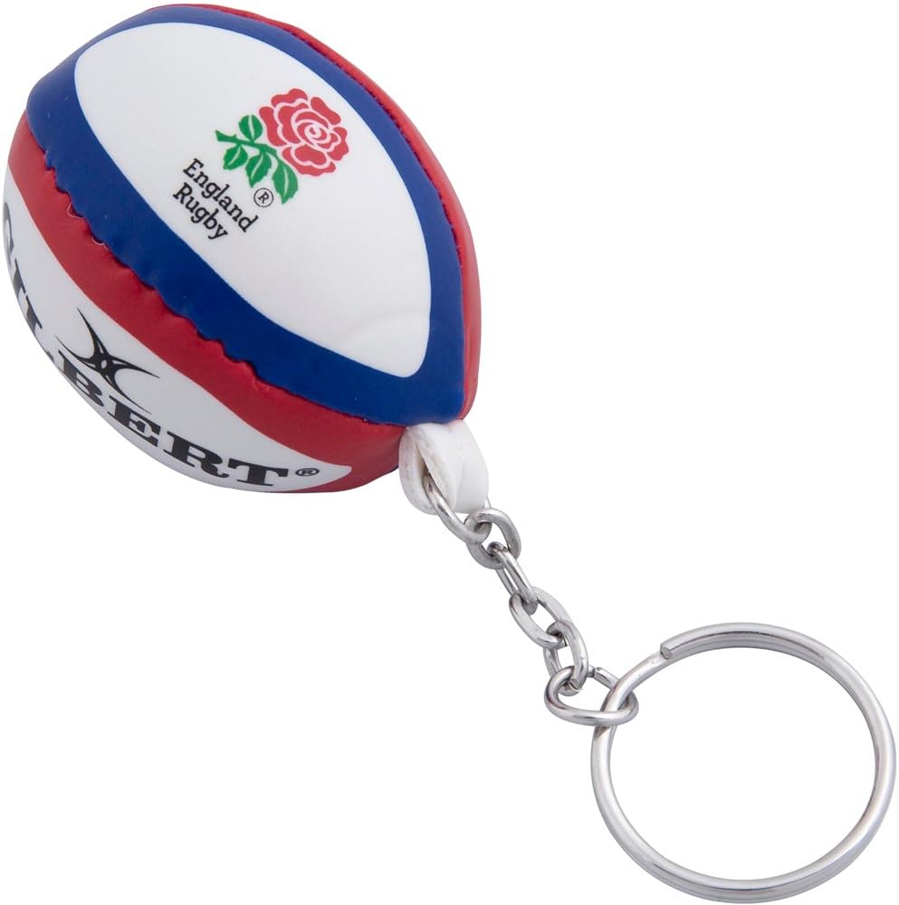 Gilbert Unisex Adult England Rugby Ball Keyring - Multi-Colour, One Size