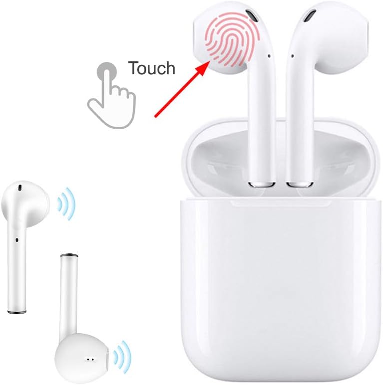 Wireless Earbuds,TWS Smart Touch Control True Wireless Bluetooth 5.0 Headphones in-Ear Headsets Built-in Mic Auto Pair Noise Cancelling for Sport Running Compatible iOS Android with Charging Case