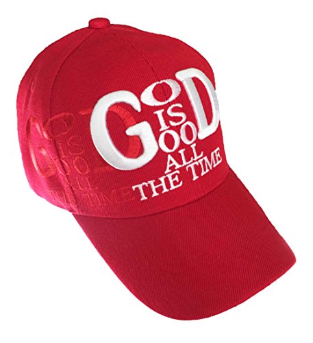 Aesthetinc Embroidery "God is so Good All The Time" Christian Baseball Cap (Red)