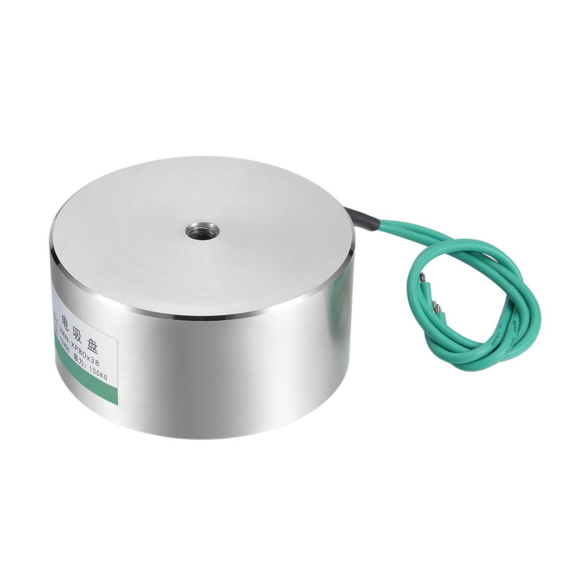 uxcell 80x38mm DC12V 1000N Electric Sucking Disc Solenoid Lift Holding Electromagnet